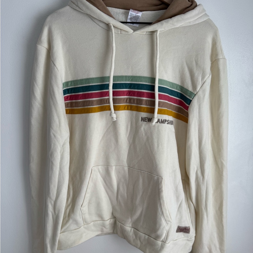 Men's Cream Striped Hoodie